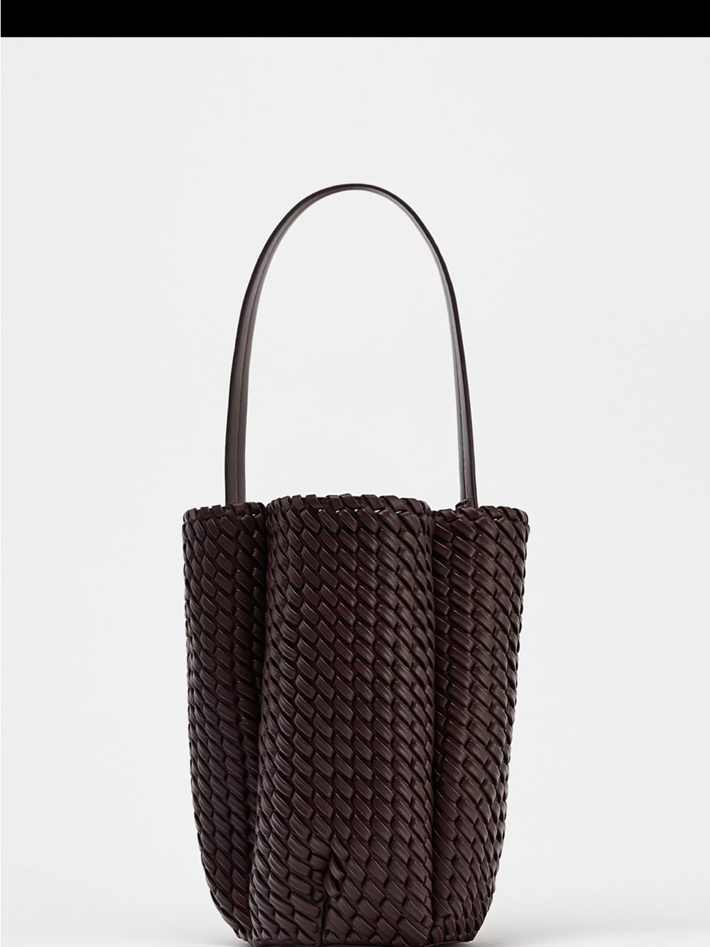 Woven Bucket Bag - Dark Brown